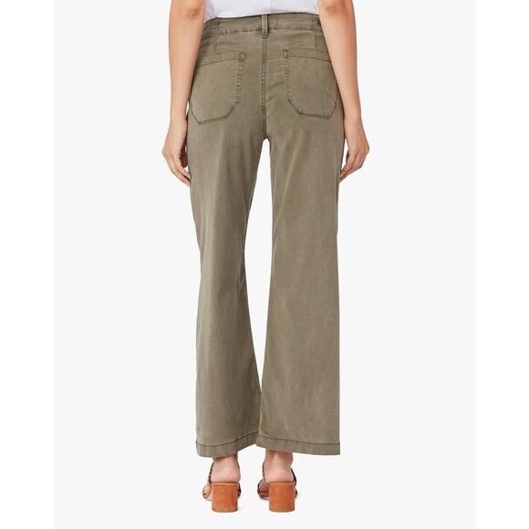 PAIGE Carly Wide Leg Jeans High Rise Washed Light Olive 4 Pocket Women's 27 - Picture 4 of 12